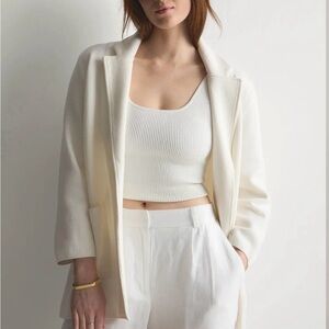 Quince Cream Blazer and Top Set